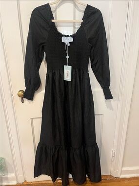 Hill House Black Smocked Nap Dress